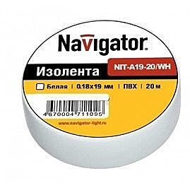 Изолента Navigator 71 109 NIT-A19-20/WH Белая