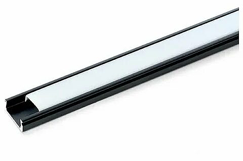 Профиль для LED ленты накладной,низкий,черный CAB262