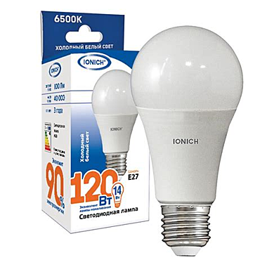 Лампа светодиодная LED-A60 15Вт E27 6500K  IONICH