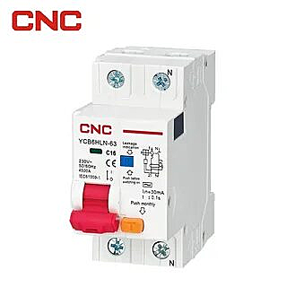 Дифференциальный автоматический выключатель YCB6HLN-63 1P+N, 40 A, 100mA, 4.5kA, C (CNC Electric)