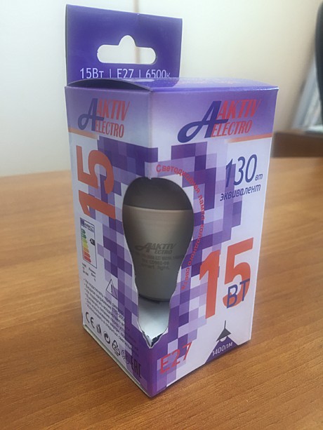 Лампа светодиодная LED-A60-Regular 15Вт 220-240В Е27 6500К 1600Лм AKTIV ELECTRO