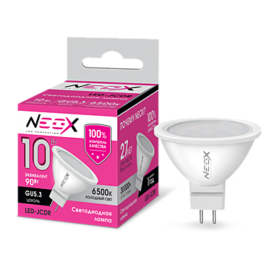 Лампа светодиодная LED-JCDR 10Вт 230В  GU5.3 6500К 800Лм NEOX
