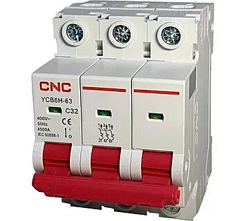 Автоматический выключатель YCB6H-63 3P, 32 A, 4.5kA, C (CNC Electric)