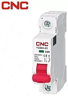 Автоматический выключатель YCB7-63N 1P, 32 A, 6kA, C (CNC Electric)