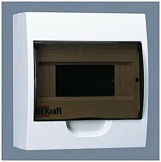 Корпус пластиковый навесной (31010) 8 мод. IP41 ЩРН-П-8 Dekraft