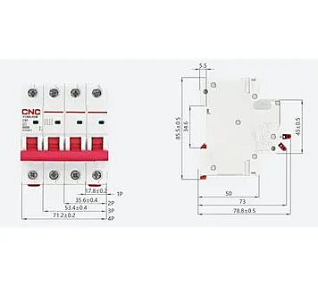 Автоматический выключатель YCB9-80M 4P, 32 A, 6kA, C (CNC Electric)