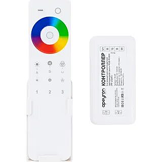 04-48 Комплект: контроллер и 3-х зонный сенсорный пульт RGB-RGBW, 12/24В, 192/384Вт, 4 канала х 4А, 