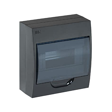 Корпус платиковый ЩРН-П-8 черный откр.монтаж  IP41 IEK KREPTA