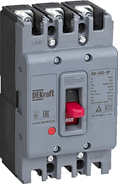 Автоматический выключатель DEKraft ВА-302 3P 50А 25кА